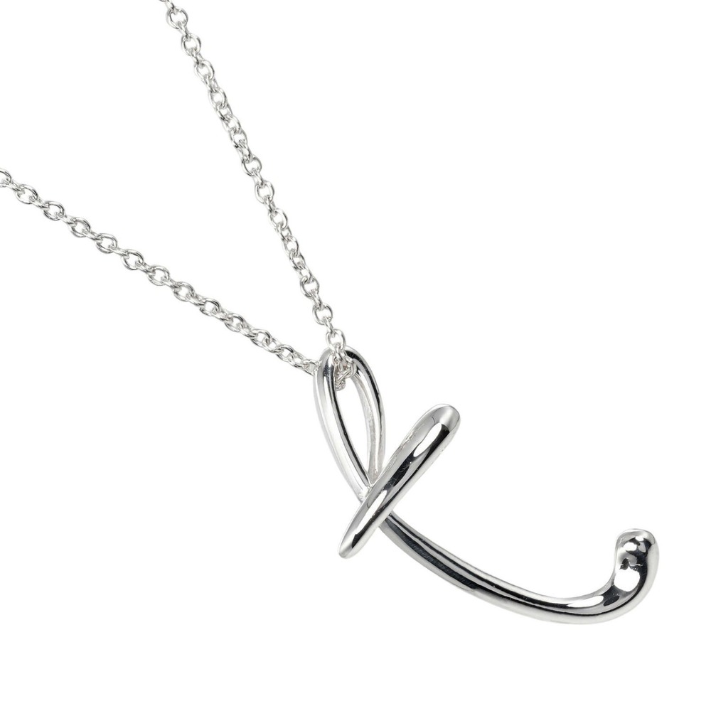 Tiffany Co Letter T Necklace Sterling Silver